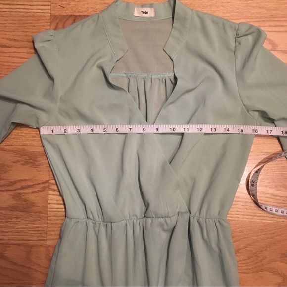 🌿3 for $25🌿 Tobi Longsleeved Wrap-Front Dress in Mint - Picture 7 of 8